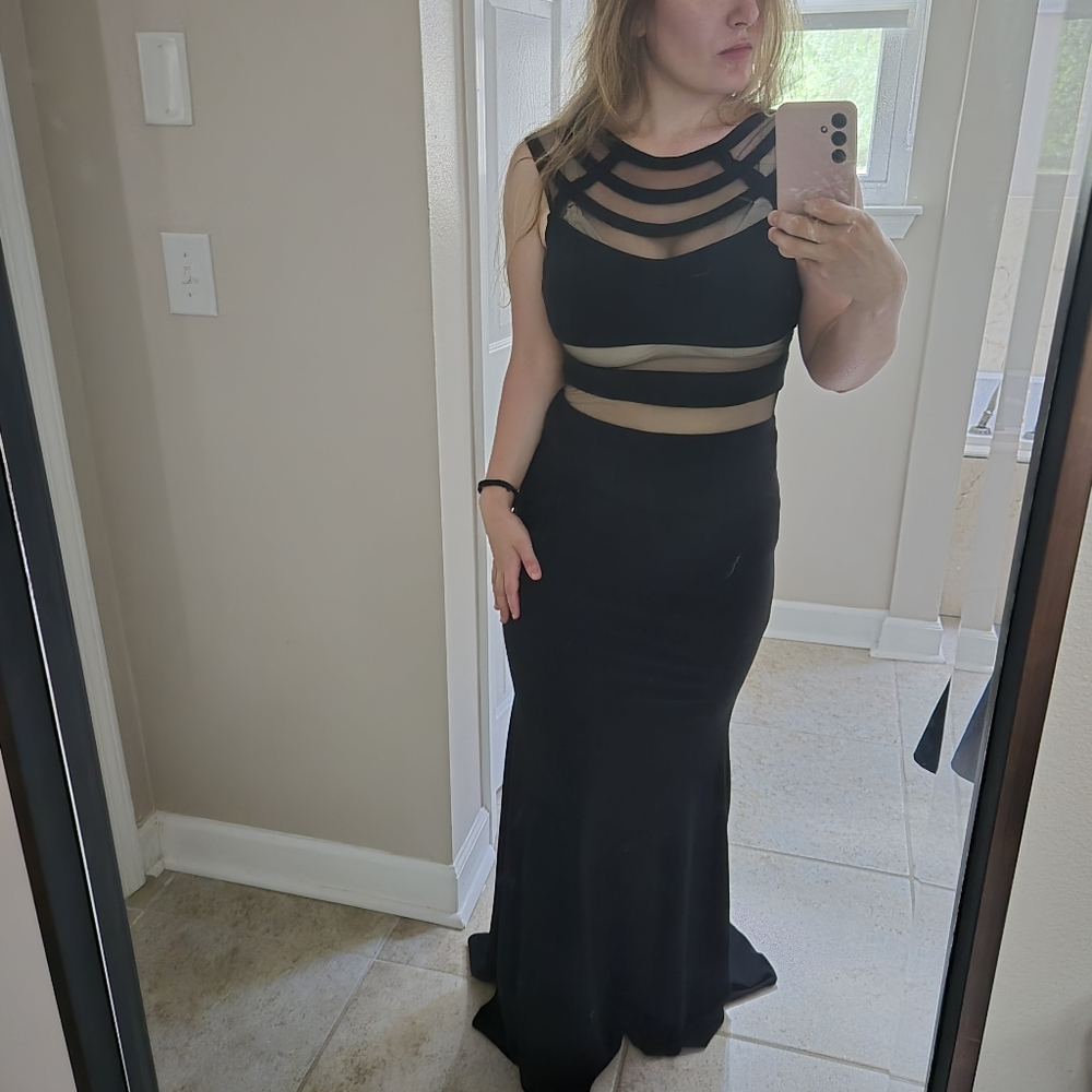 Gorgeous Formal Black and Sheer Dress Betsey & Adam